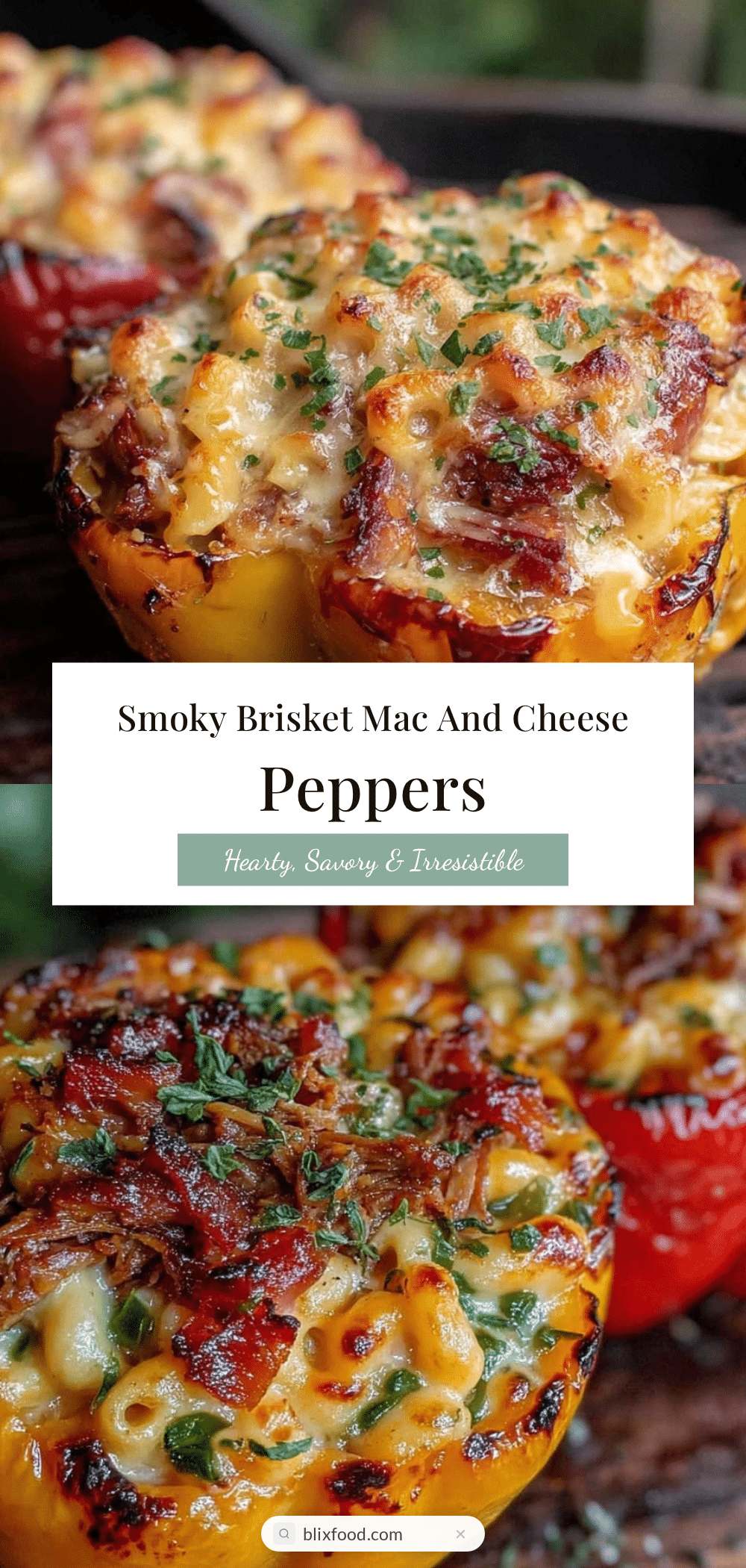 smoked brisket mac and cheese stuffed peppers recipe