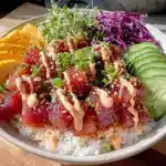 spicy tuna poke bowl - featured image