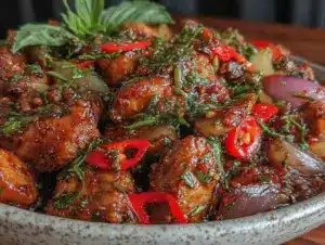 thai basil chicken stir fry - featured image