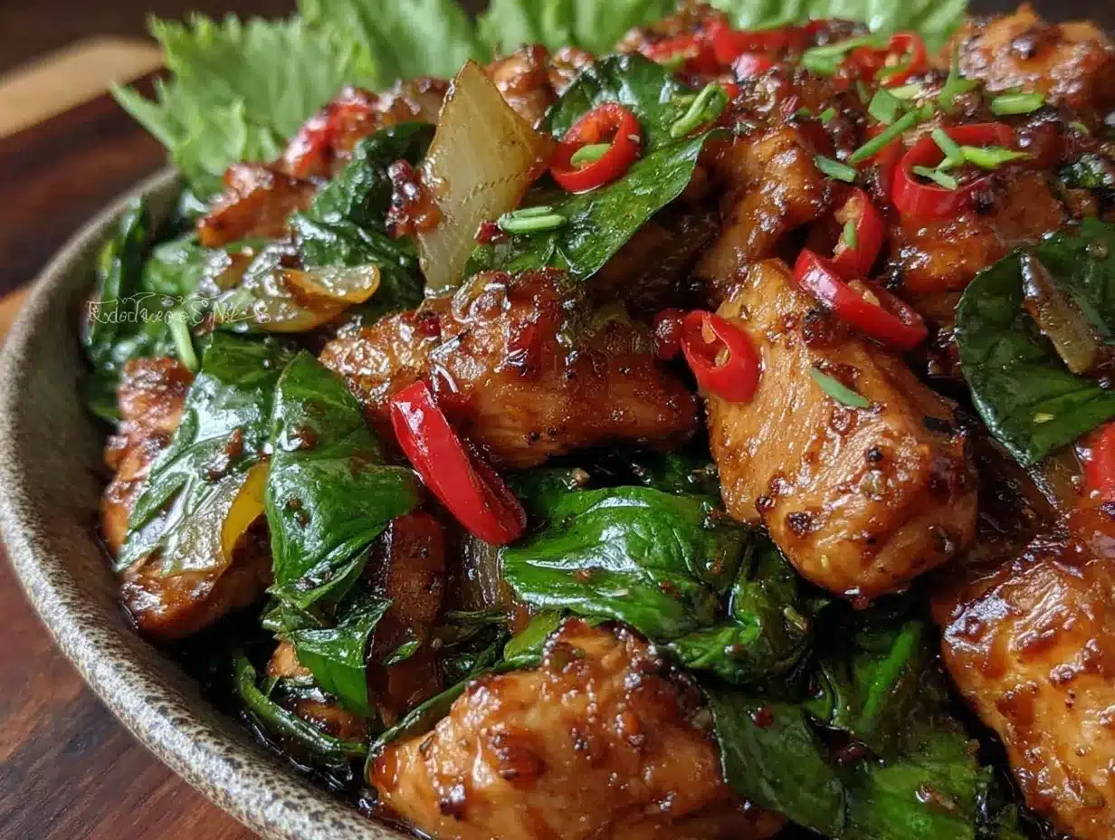 thai basil chicken stir fry preparation steps