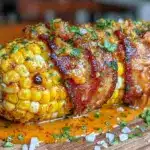 bacon wrapped grilled corn - featured image