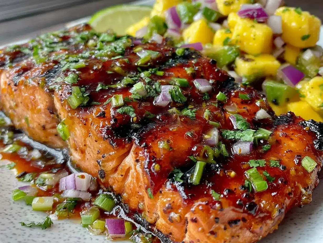 BBQ honey mustard grilled salmon - featured image