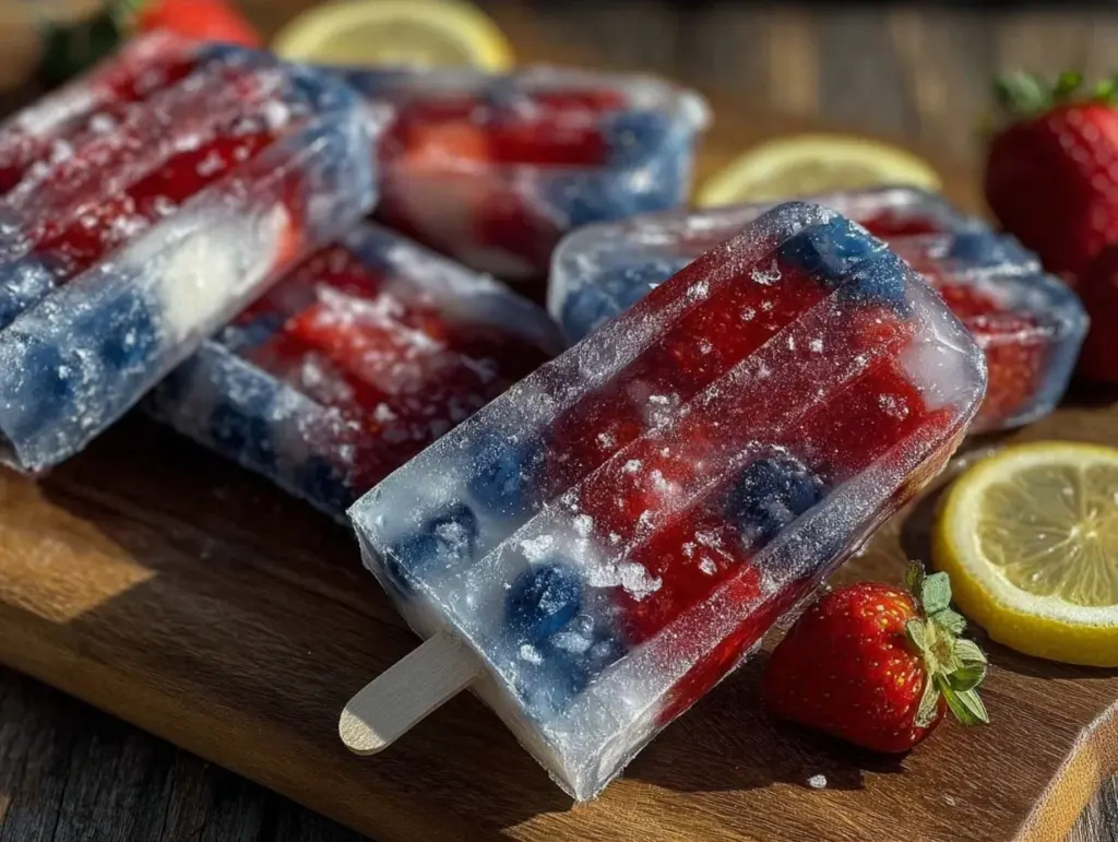 blue raspberry lemonade popsicles - featured image