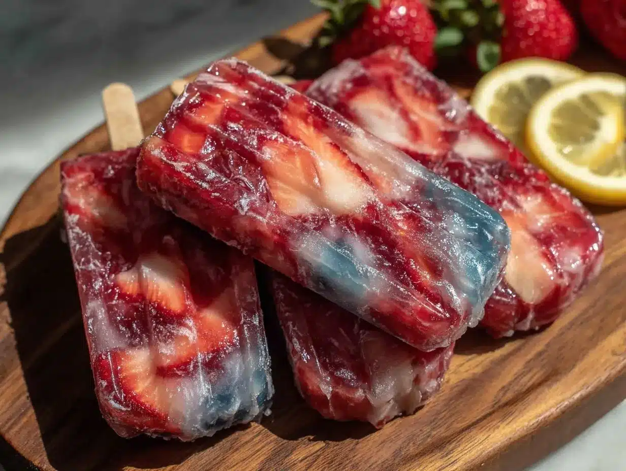 blue raspberry lemonade popsicles preparation steps