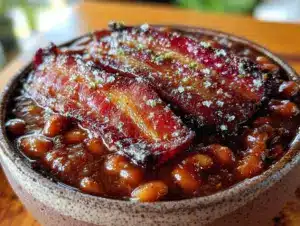 bourbon brown sugar baked beans - featured image