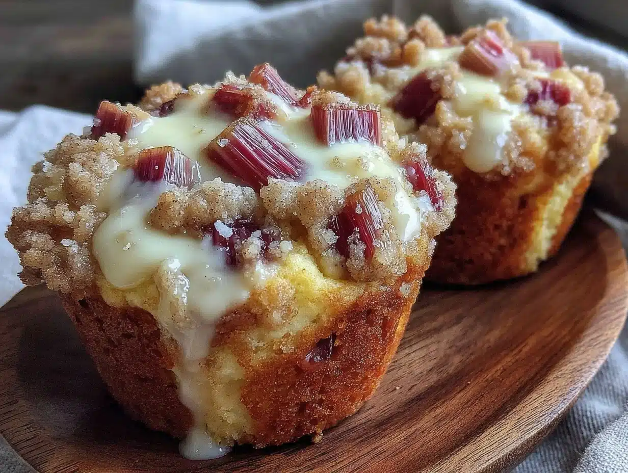 cozy rhubarb muffins - featured image