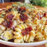 creamy deviled egg pasta salad - featured image