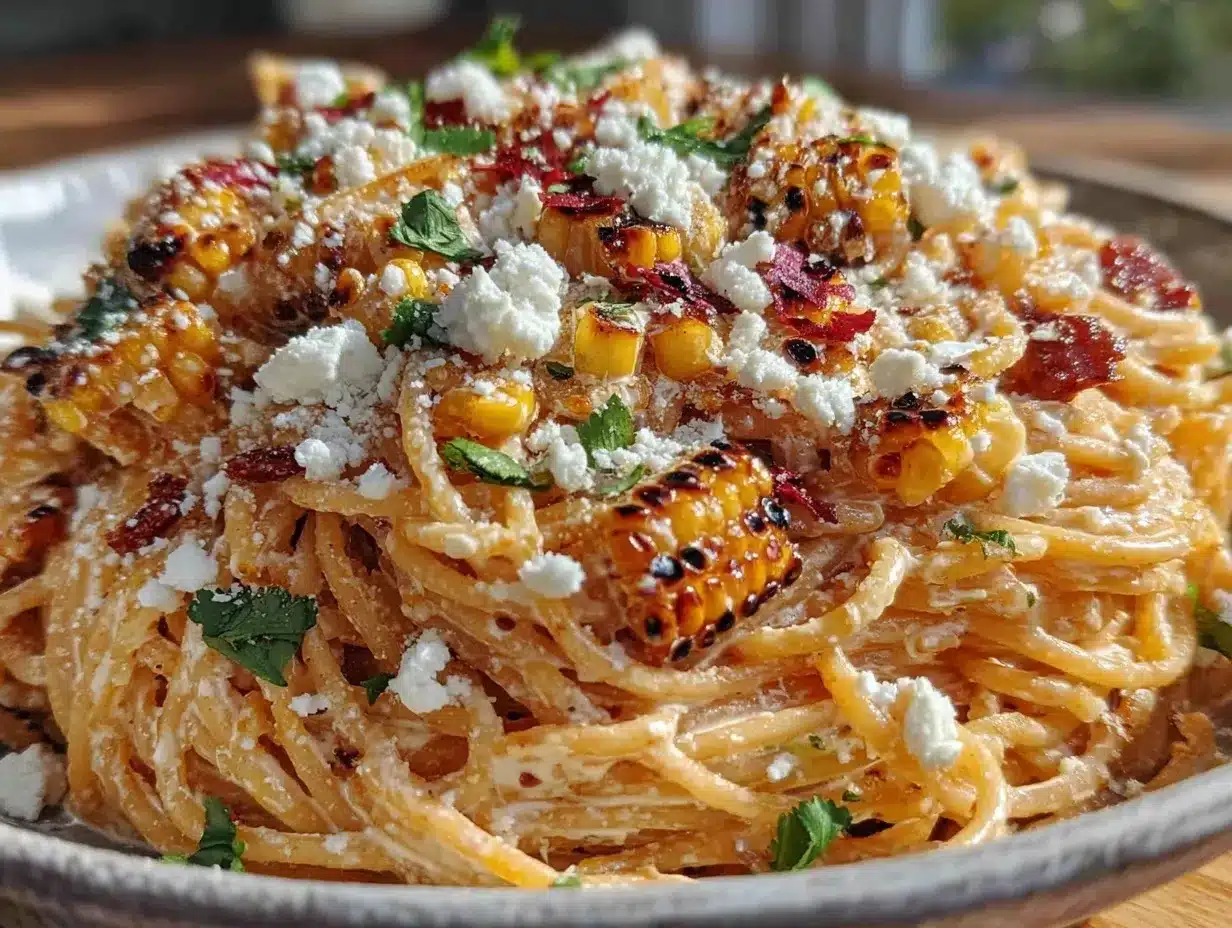 creamy elote-style street corn pasta salad preparation steps