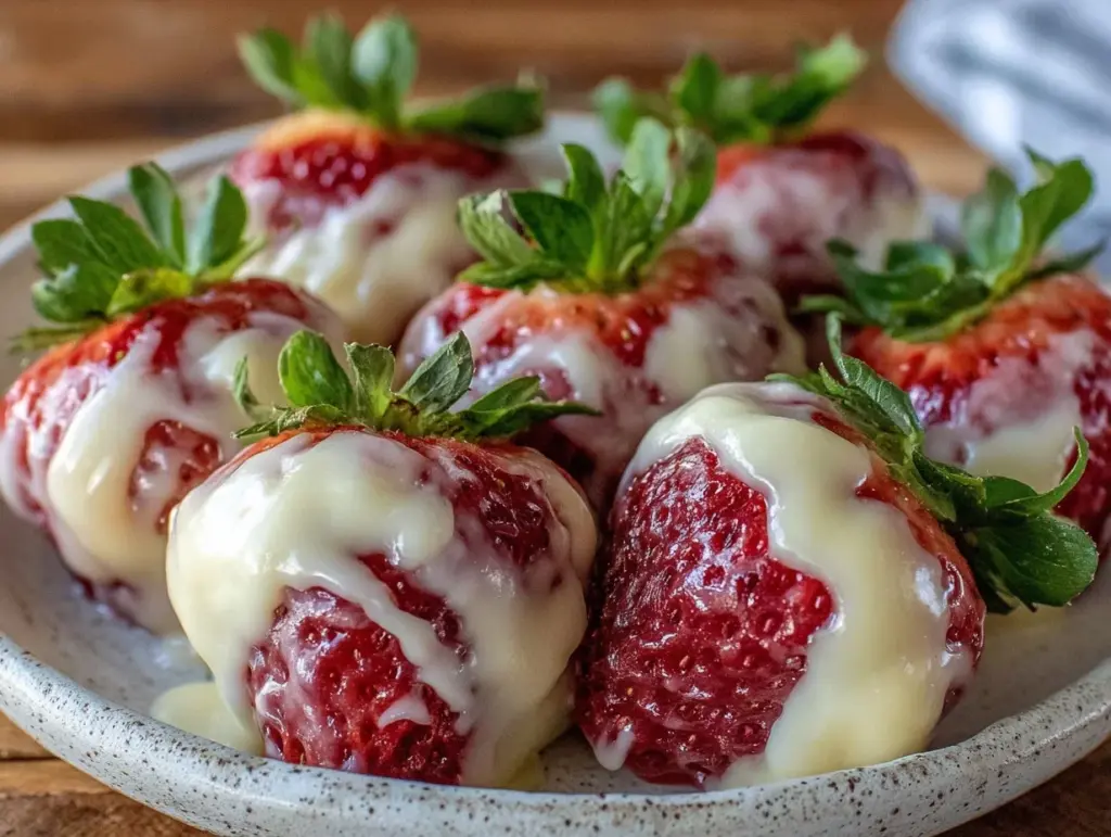 creamy frozen yogurt covered strawberry bites - featured image
