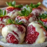 creamy frozen yogurt covered strawberry bites - featured image