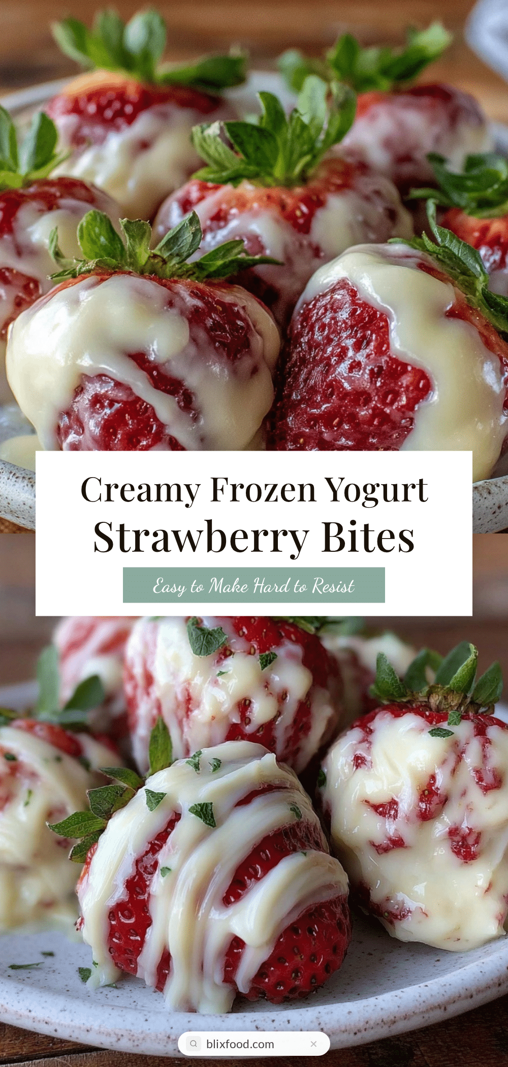 creamy frozen yogurt covered strawberry bites recipe