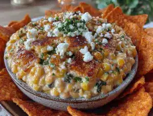 creamy grilled elote corn dip - featured image