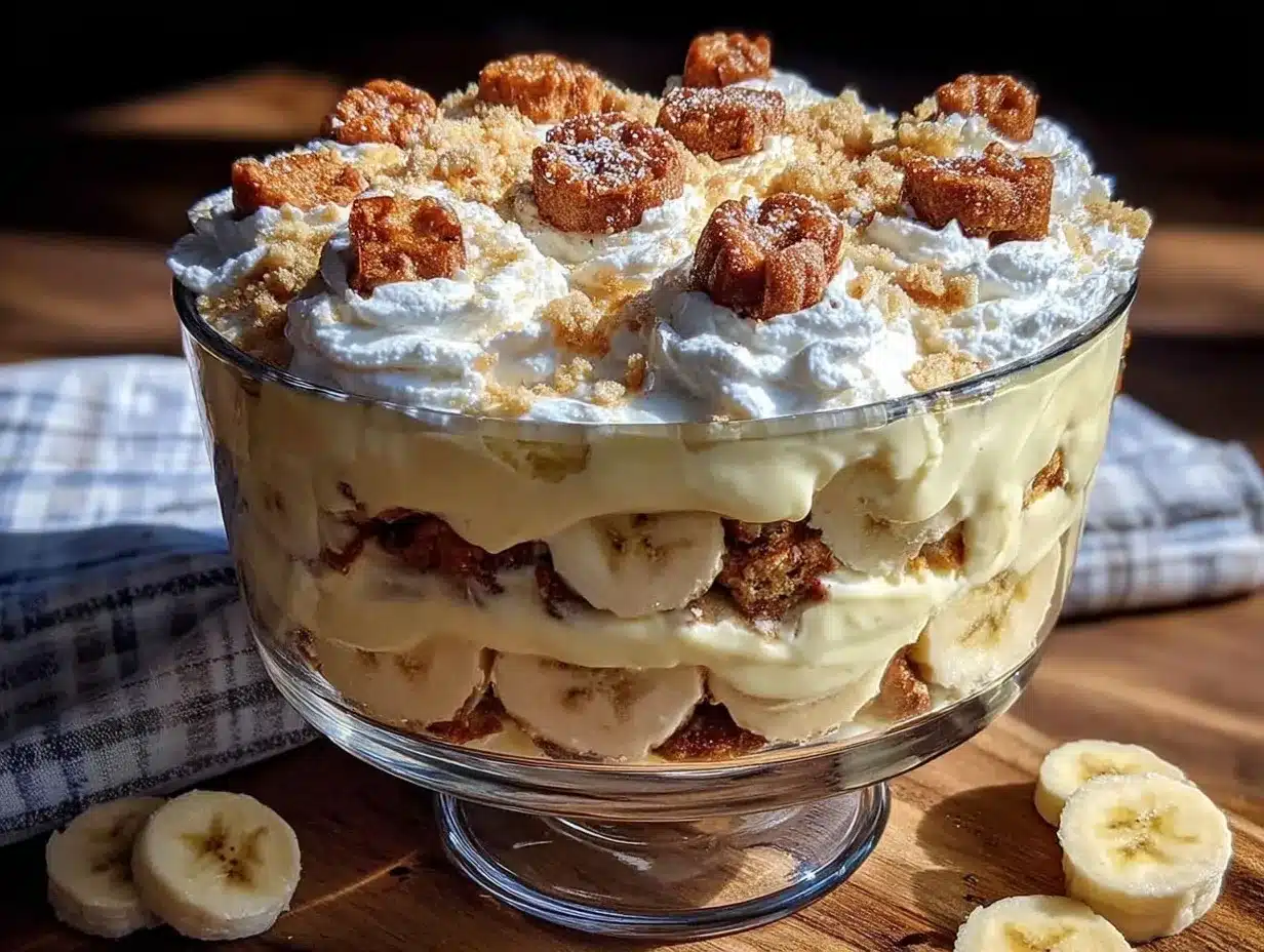 creamy no-bake banana pudding trifle preparation steps