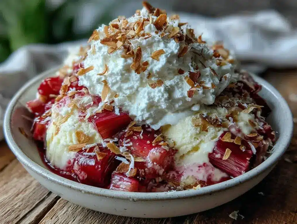 creamy rhubarb fool - featured image