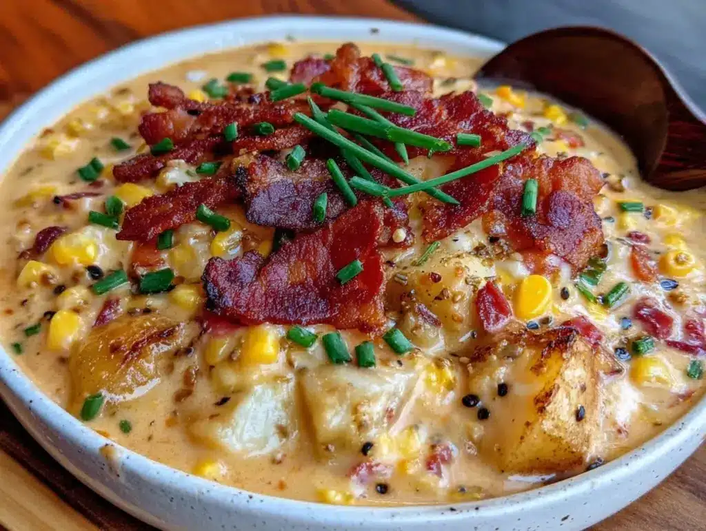 creamy sweet corn chowder - featured image