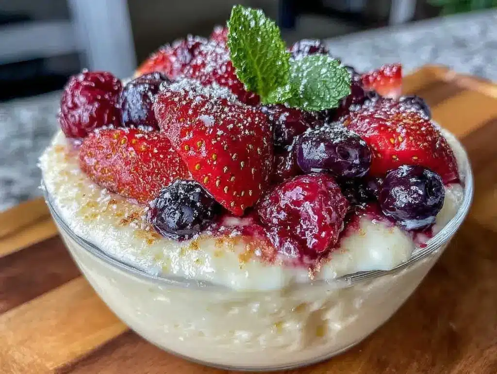 creamy vanilla pudding fruit salad - featured image