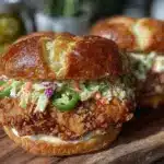 crispy air fryer chicken sandwich - featured image