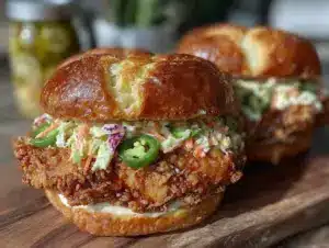 crispy air fryer chicken sandwich - featured image