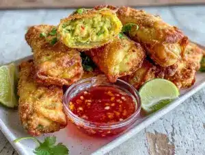 crispy avocado egg rolls - featured image