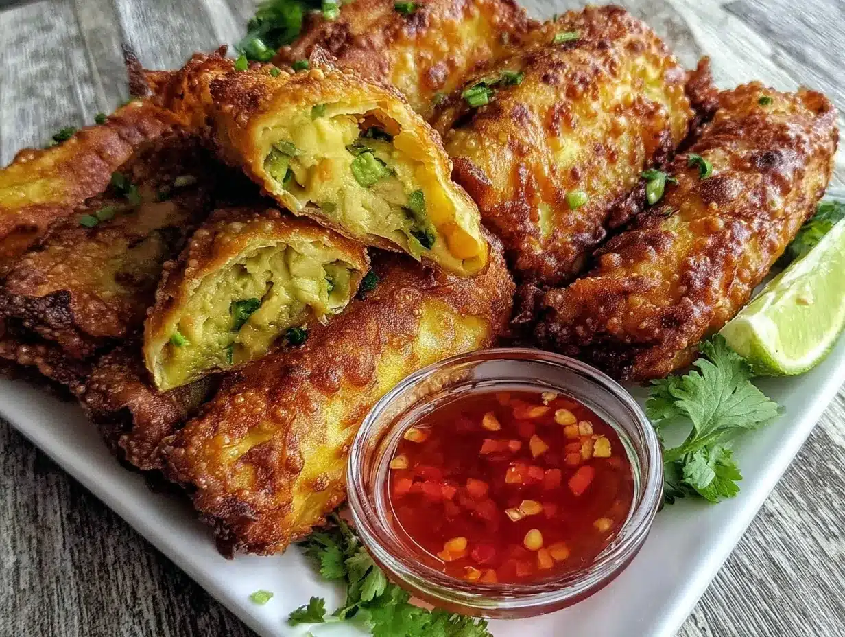 crispy avocado egg rolls preparation steps
