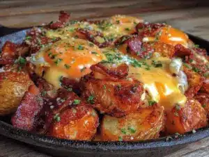 crispy bacon and egg cast iron skillet - featured image