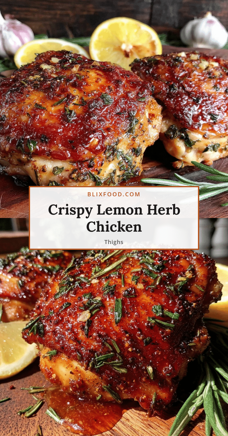 crispy baked lemon herb chicken thighs recipe