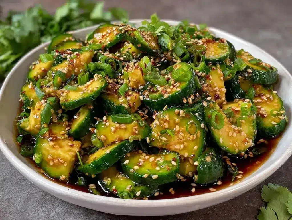 cucumber avocado sesame salad - featured image