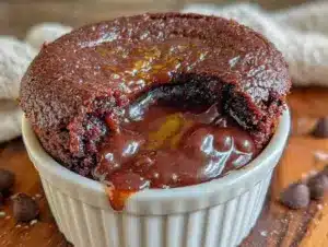 easy air fryer molten lava cake - featured image