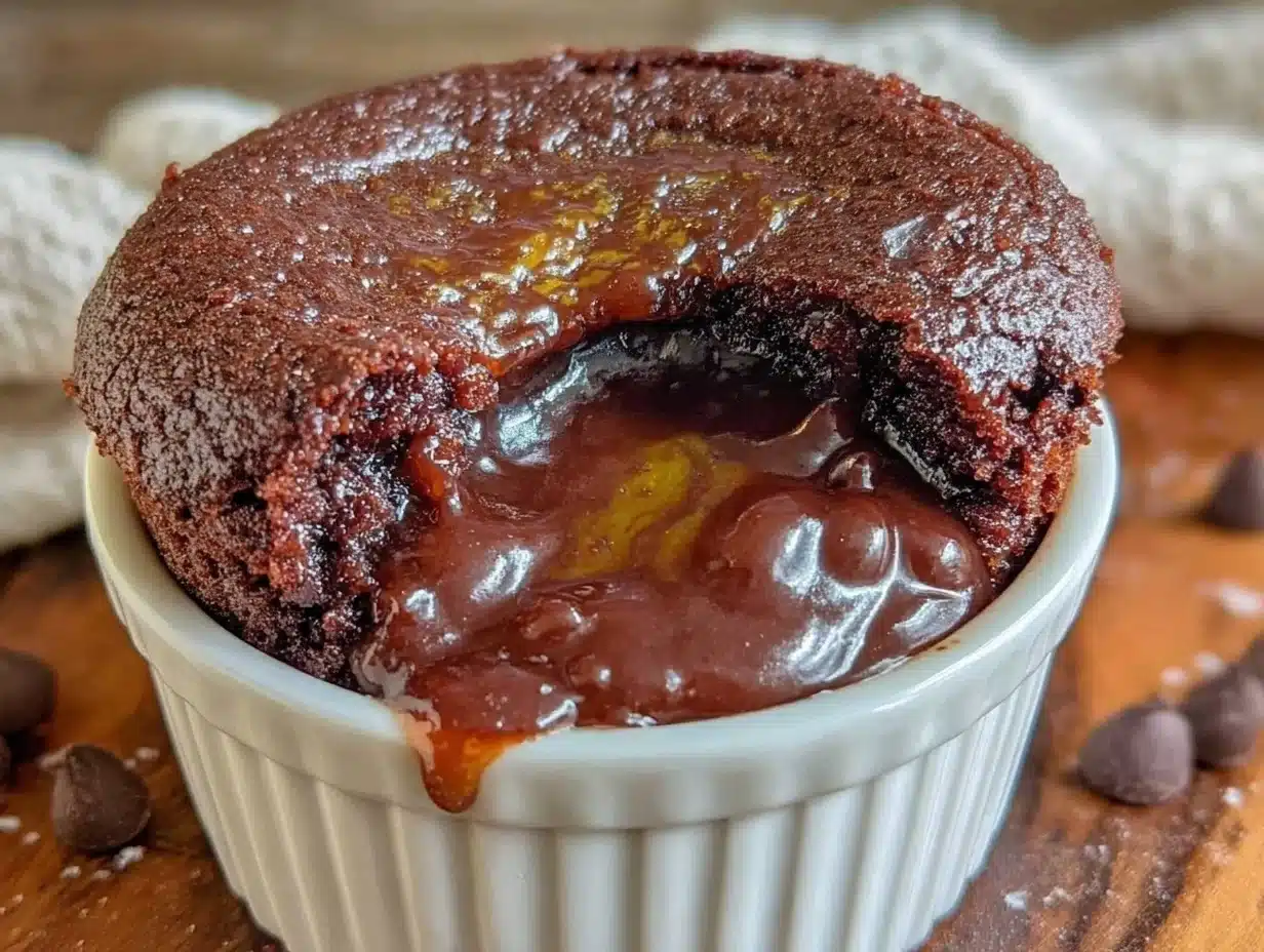 easy air fryer molten lava cake - featured image