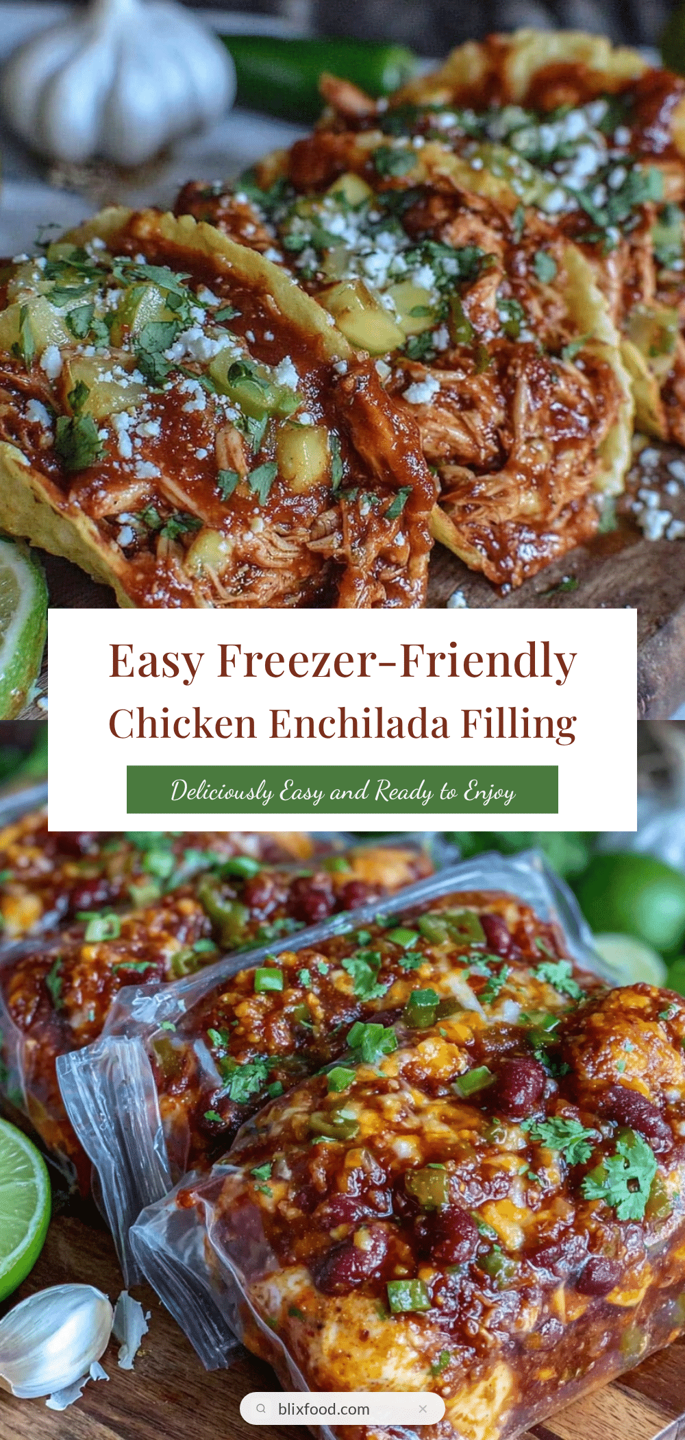 easy freezer-friendly chicken enchilada filling recipe
