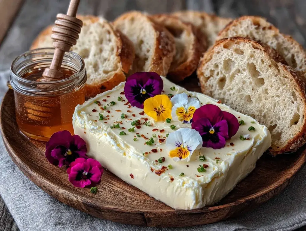 edible flower butter board - featured image
