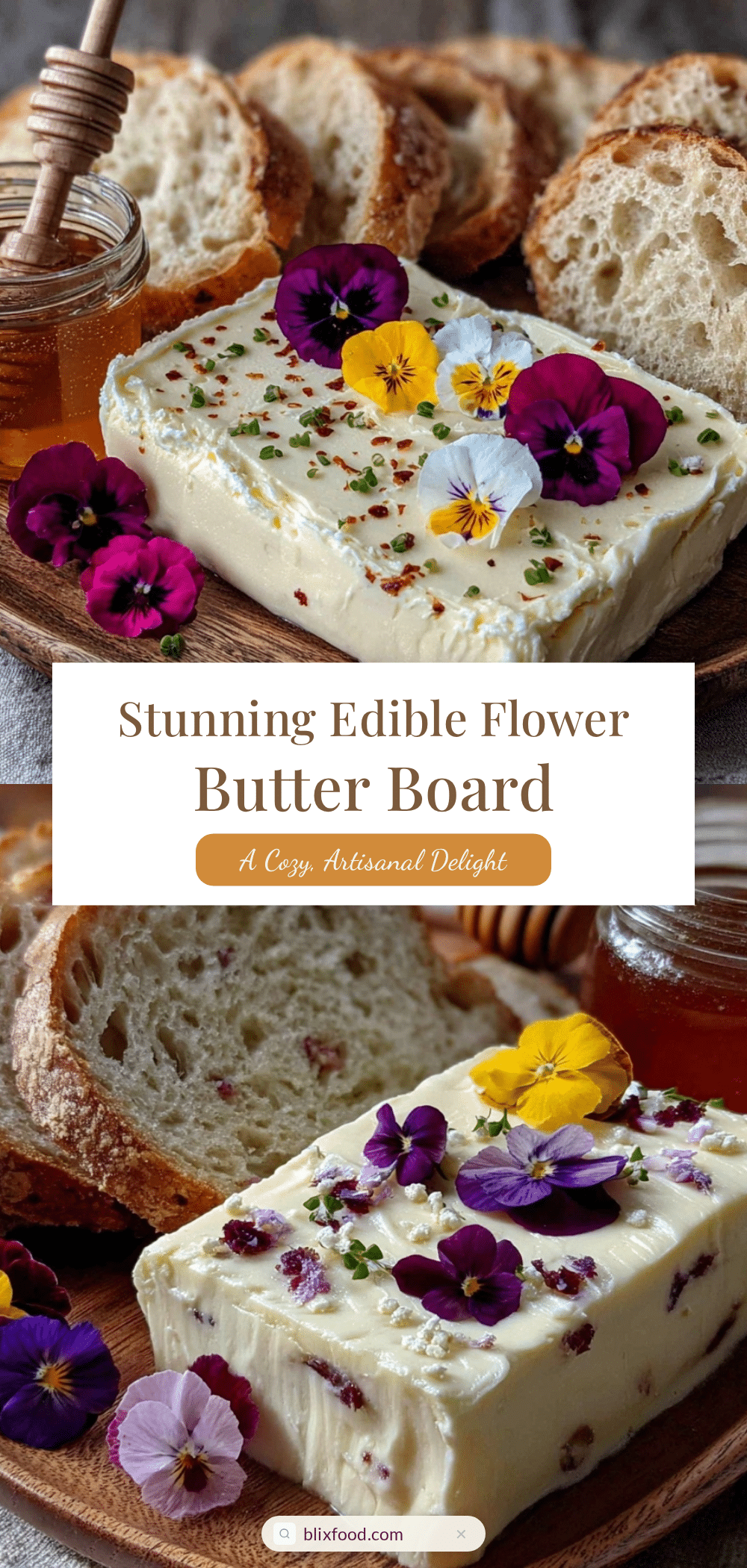edible flower butter board recipe