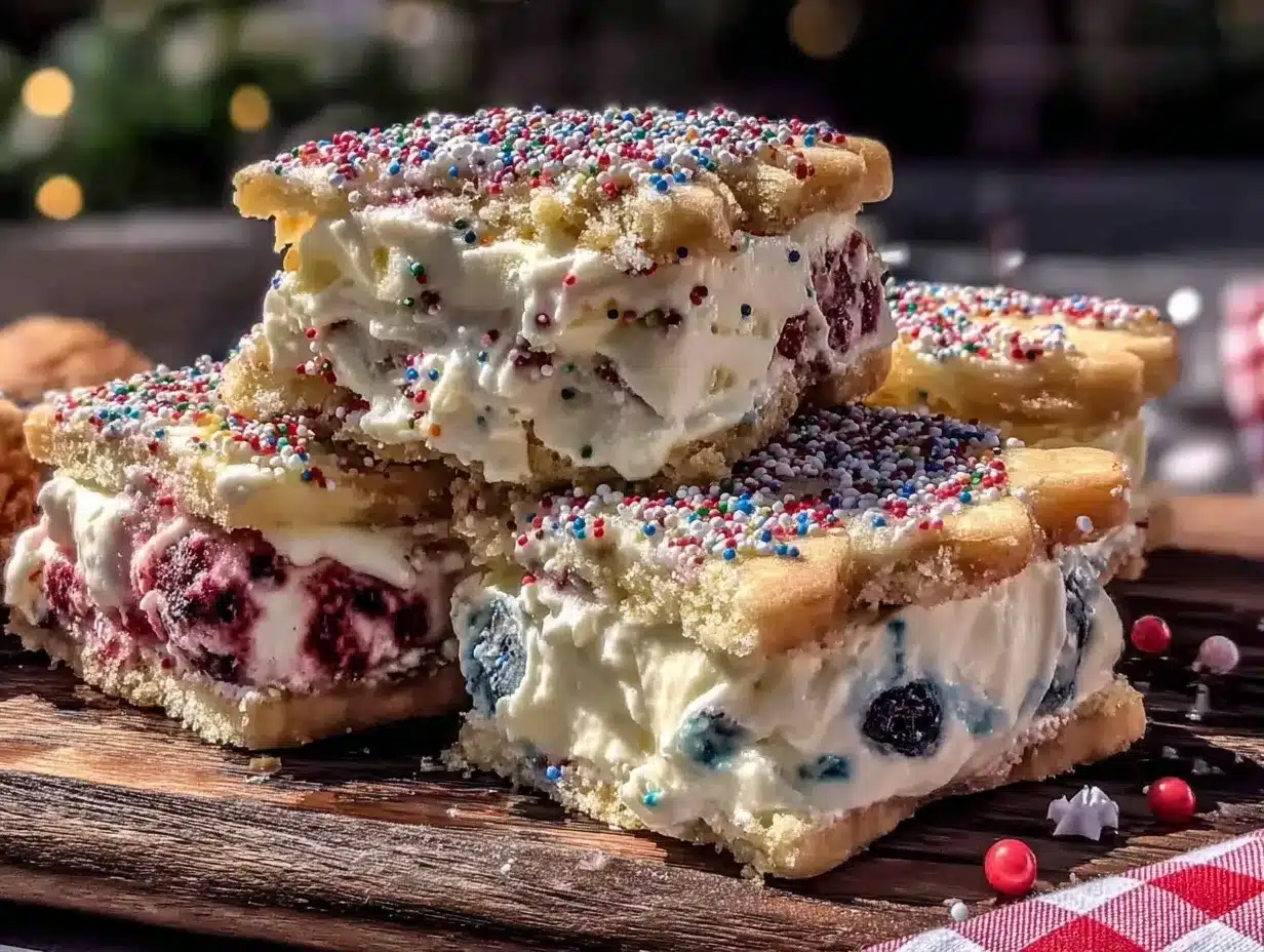 festive stars and stripes ice cream sandwiches preparation steps