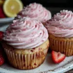 Fluffy Strawberry Lemonade Cupcakes - featured image
