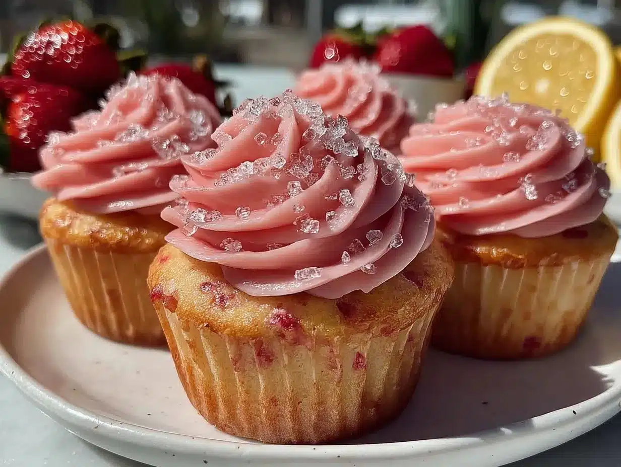 Fluffy Strawberry Lemonade Cupcakes preparation steps
