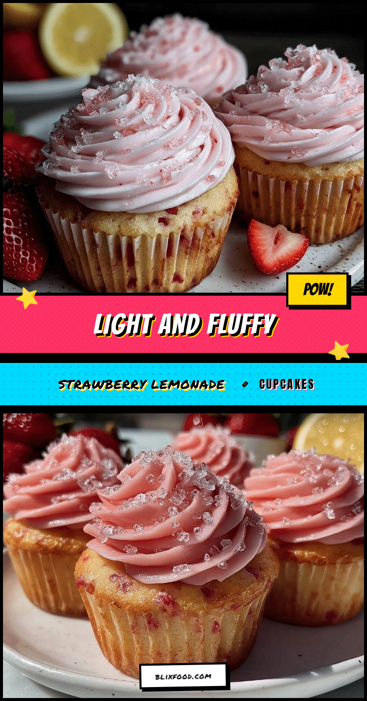 Fluffy Strawberry Lemonade Cupcakes recipe