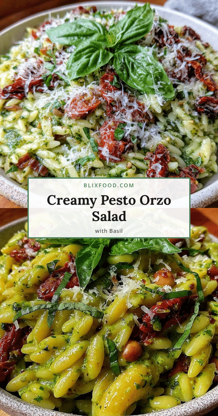fresh cold pesto orzo pasta salad recipe