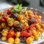 fresh mediterranean chickpea salad - featured image