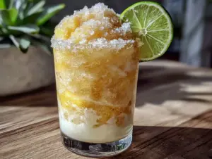 frozen mango pineapple coconut mocktail - featured image