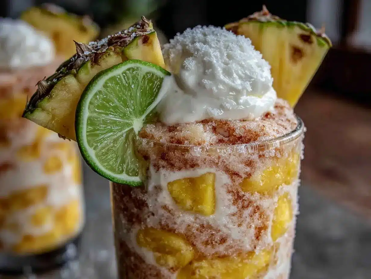 frozen mango pineapple coconut mocktail preparation steps
