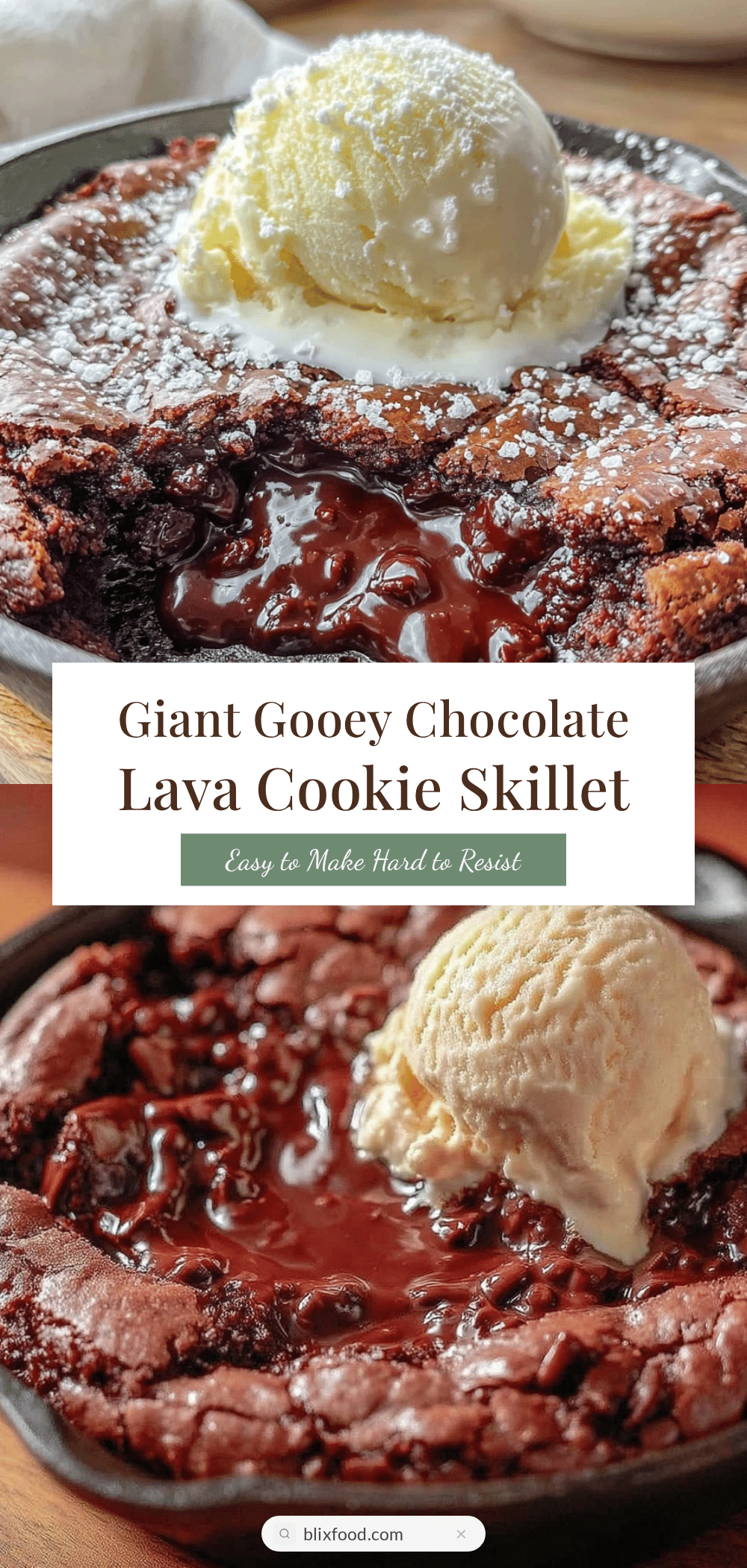 giant chocolate lava cookie skillet recipe
