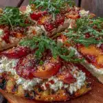 grilled peach flatbread - featured image
