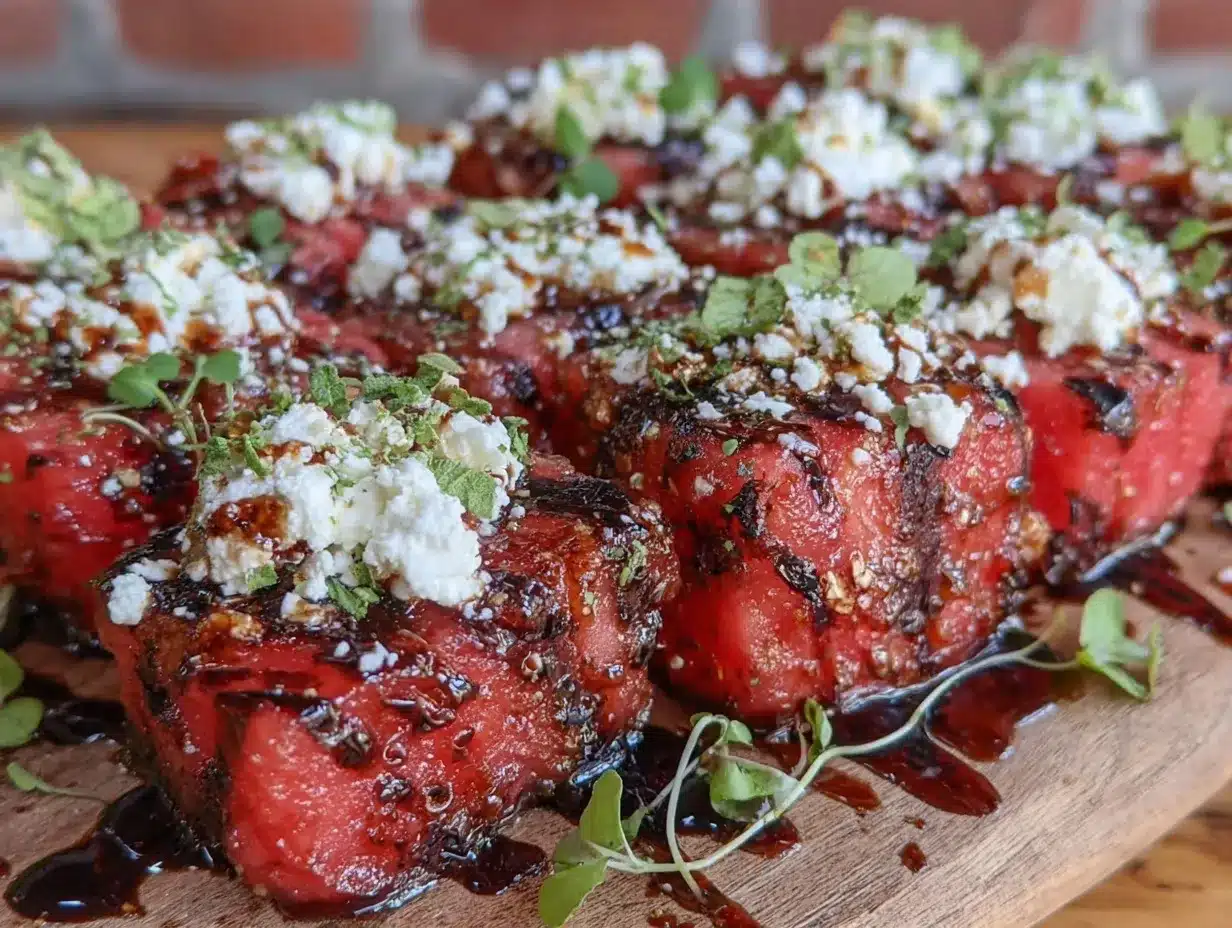 grilled watermelon steak bites preparation steps