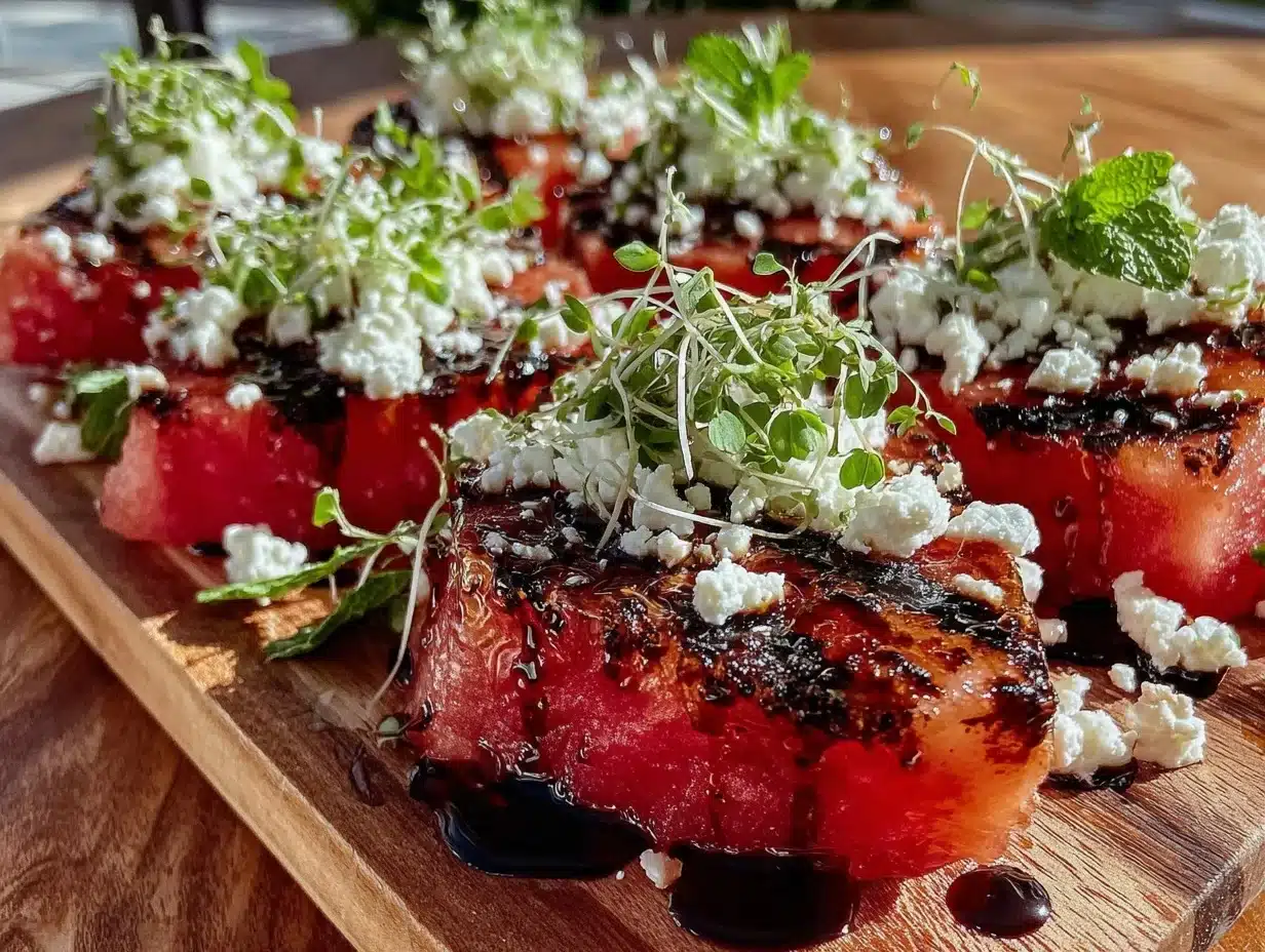grilled watermelon steak bites - featured image