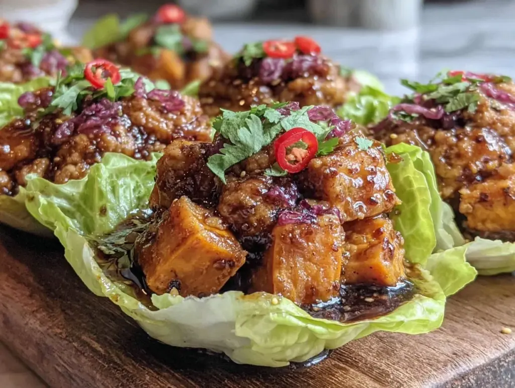 ground turkey lettuce cups - featured image