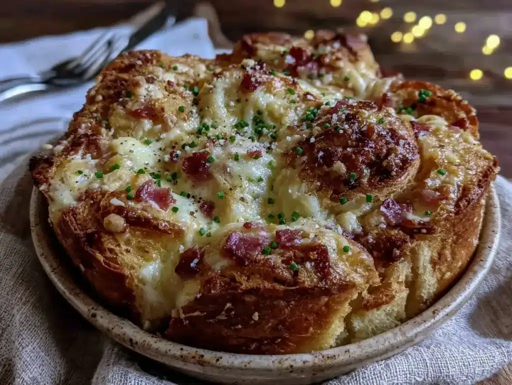 Ham and Swiss Croissant Breakfast Casserole - featured image