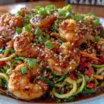 Healthy Diabetes-Friendly Zucchini Noodle Shrimp Stir Fry - featured image