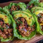 Healthy Low Glycemic Turkey Lettuce Wrap Tacos - featured image