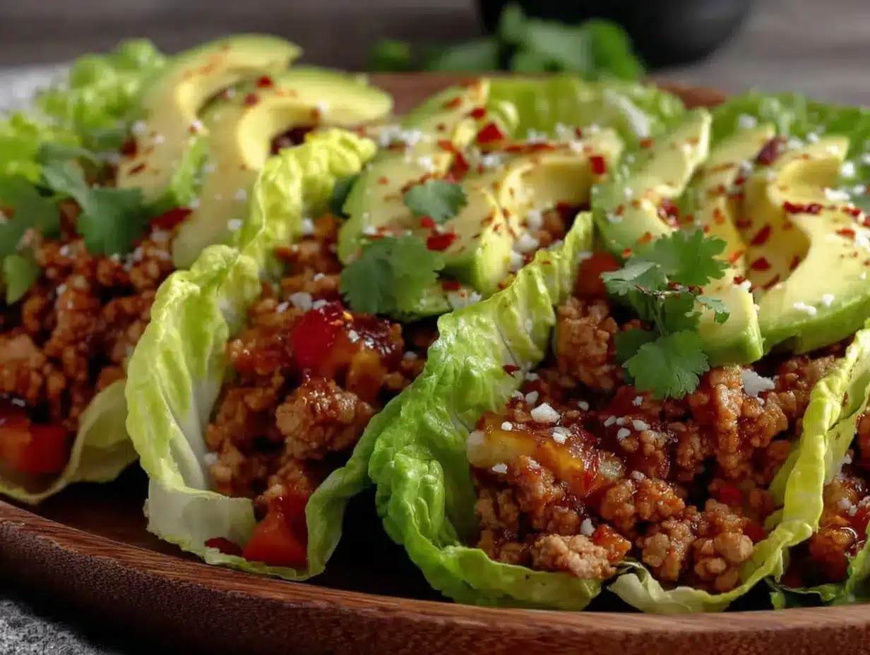Healthy Low Glycemic Turkey Lettuce Wrap Tacos preparation steps