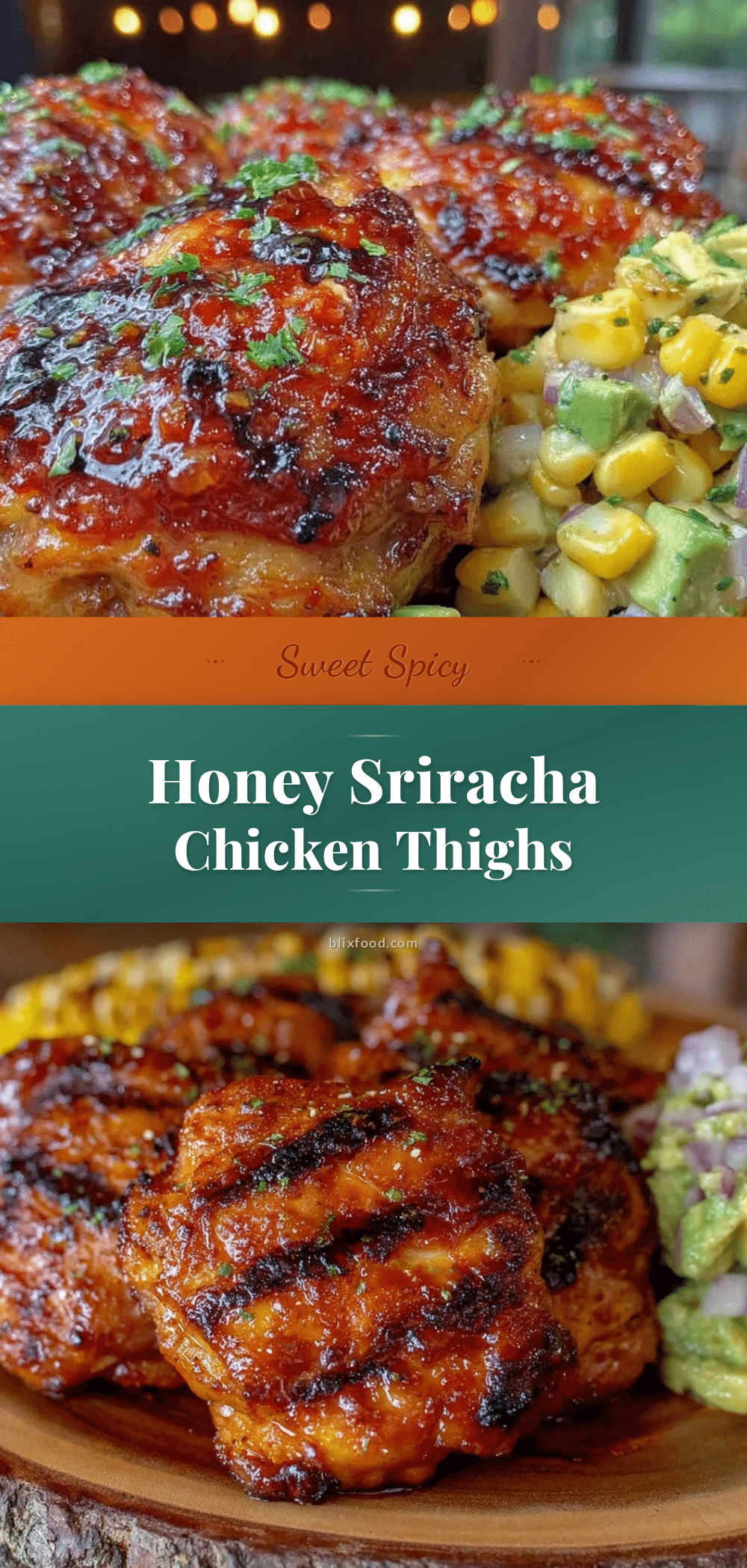 honey sriracha grilled chicken thighs recipe